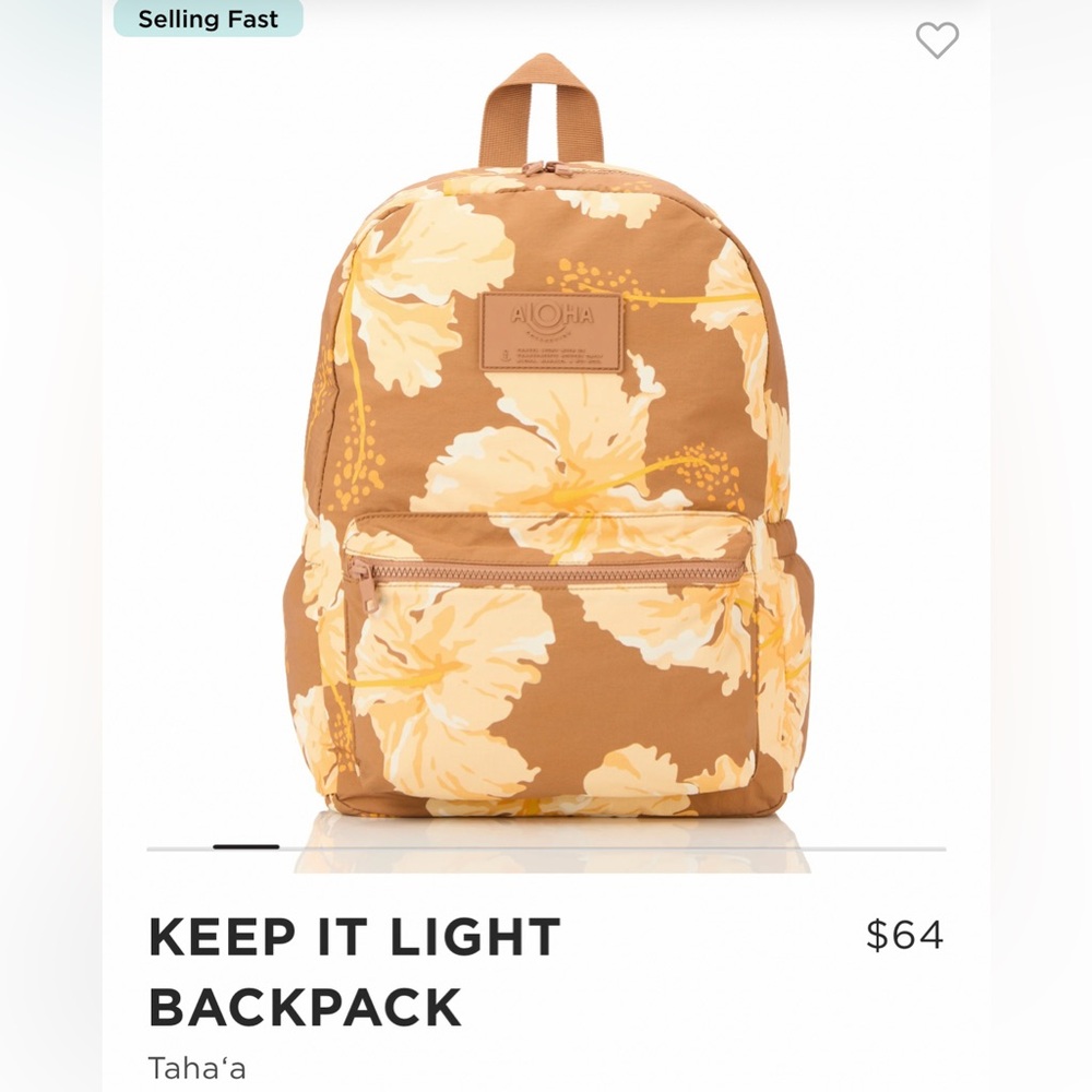 Aloha Collection
Keep it Light backpack 
Taha’a print